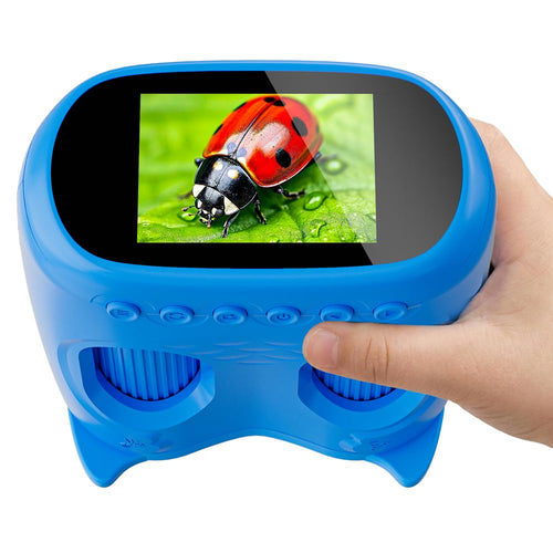 Kinder-Mikroskop 2-in-1 mit Fernglas 4K-Display 10x Zoom ab 3 Jahren