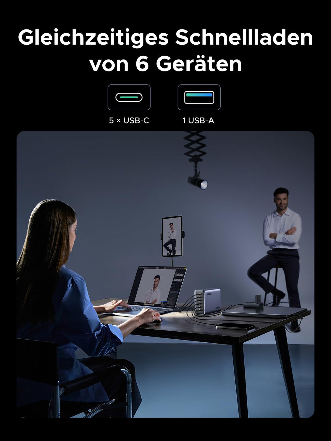 USB-C Ladegerät 6-Port 500W GaN PD 3.1 240W Einzelport - Bild 3
