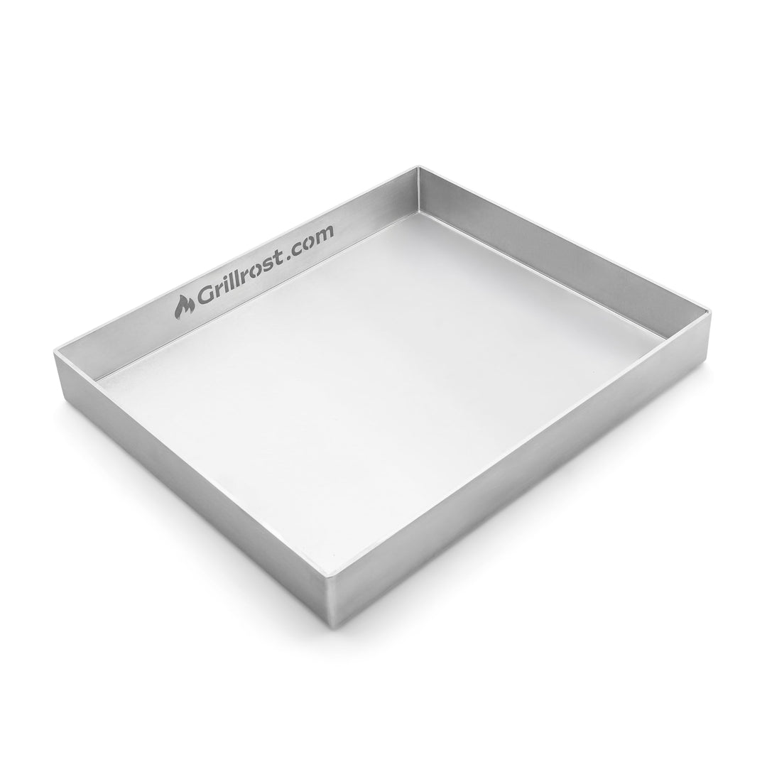 Grillplatte Plancha Edelstahl 3mm 30x25cm für Gas- und Holzkohlegrill - Bild 2