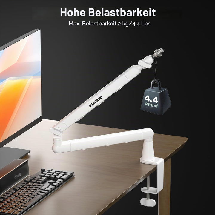 Mikrofonarm Schreibtisch Niedrigprofil Stahl 360° schwenkbar bis 2 kg - Bild 4