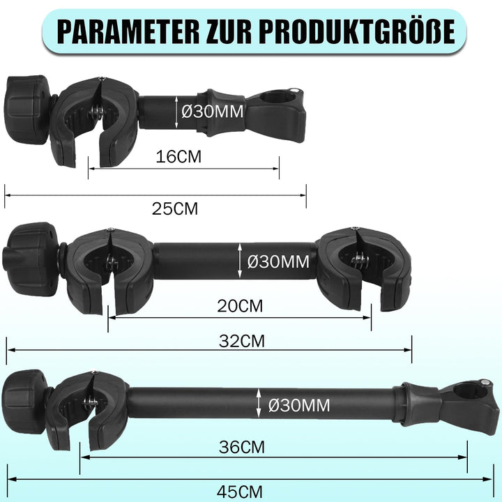 Fahrradrahmenhalter 3er-Set 25/32/45 cm abschliessbar für Heckträger - Bild 2