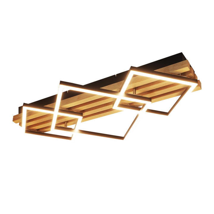 Deckenleuchte Holz 70cm dimmbar mit Fernbedienung 46W
