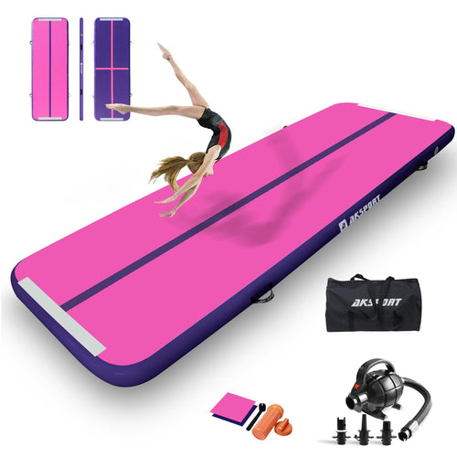 Aufblasbare Turnmatte 3/4/5/6m Gymnastikmatte 10/20cm hoch mit Pumpe
