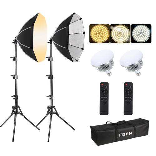 LED Softbox Set 2x50cm 85W dimmbar 2700-6400K Fotostudio