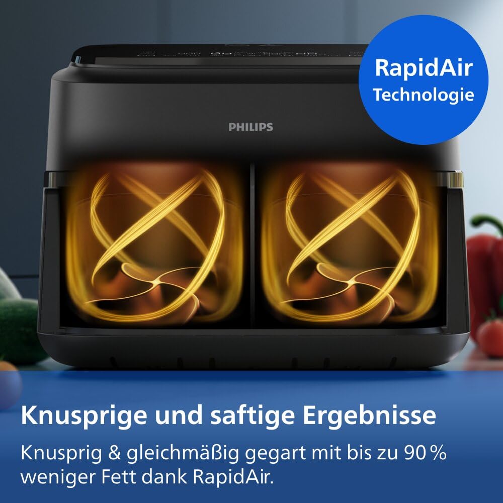 Heissluftfritteuse XXL 7,1 L Doppelzone 10 Funktionen Touchscreen - Bild 8