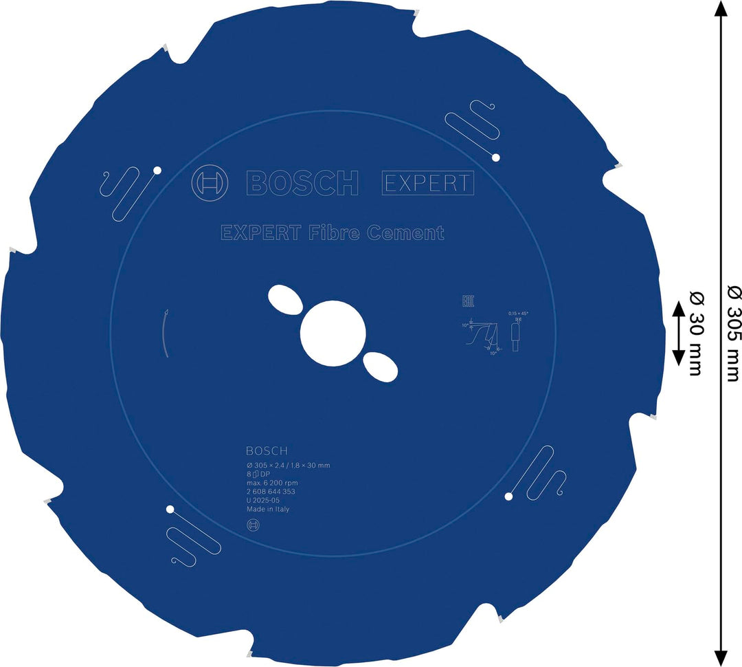 Kreissägeblatt Faserzement PCD-Zähne 305x30 mm Z8 TCG - Bild 3