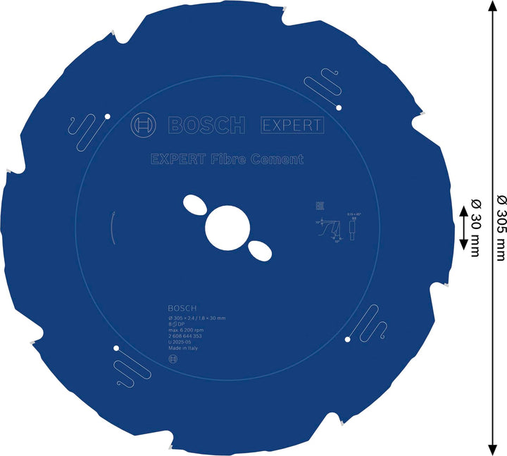 Kreissägeblatt Faserzement PCD-Zähne 305x30 mm Z8 TCG - Bild 3