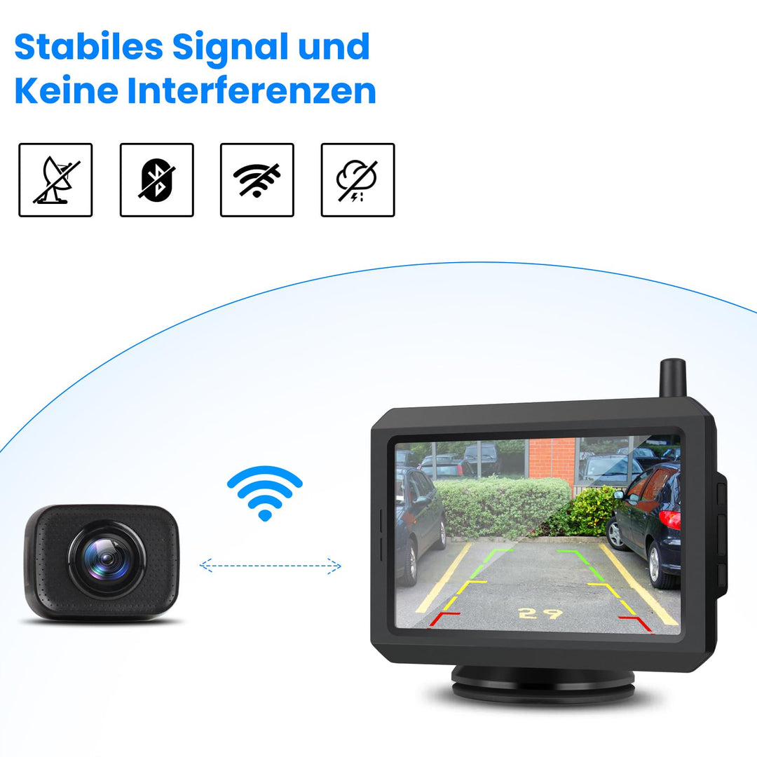 Rückfahrkamera kabellos 5" LCD-Monitor mit Nachtsicht IP68 - Bild 2