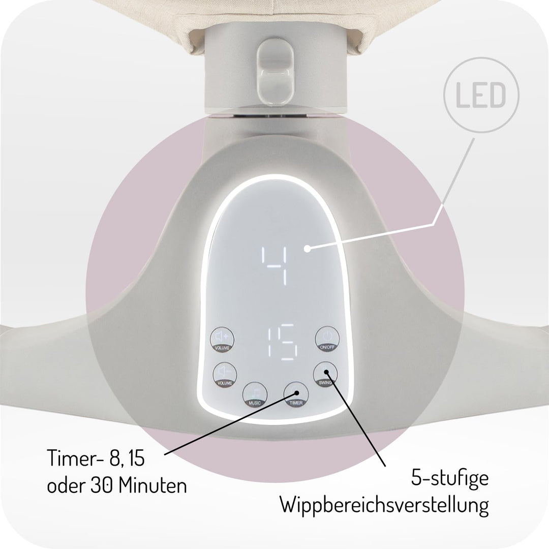 Babywippe elektrisch mit Bluetooth &amp; Fernbedienung bis 9 kg - Bild 5