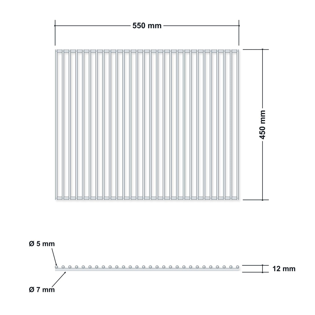 Grillrost Edelstahl AISI 304 rahmenlos 55x45 cm für Holzkohlegrill - Bild 5