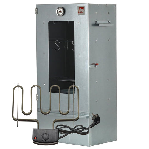 Elektrischer Räucherofen Stahl mit Sichtfenster & Thermometer 81 cm