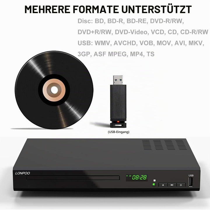 Blu-ray DVD Player 1080P Full HD HDMI AV Dolby TrueHD DTS-HD - Bild 4