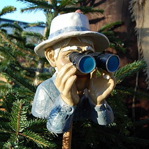 Garten-Deko Figur Opa Paschulke Spanner mit Fernglas Kunstharz - Bild 2