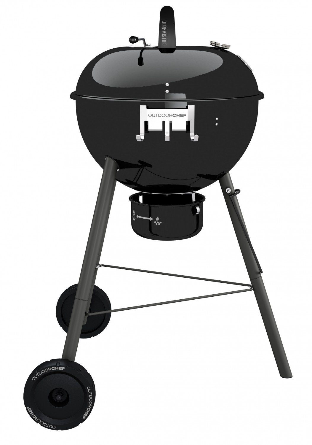 Holzkohle-Kugelgrill 480 C schwarz mit Slide-Trichter &amp; Smoker-Funktion - Bild 5