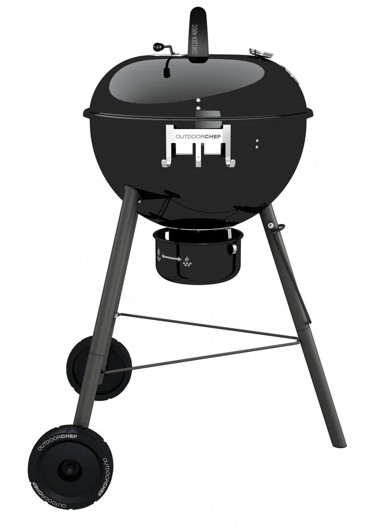 Holzkohle-Kugelgrill 480 C schwarz mit Slide-Trichter &amp; Smoker-Funktion - Bild 5