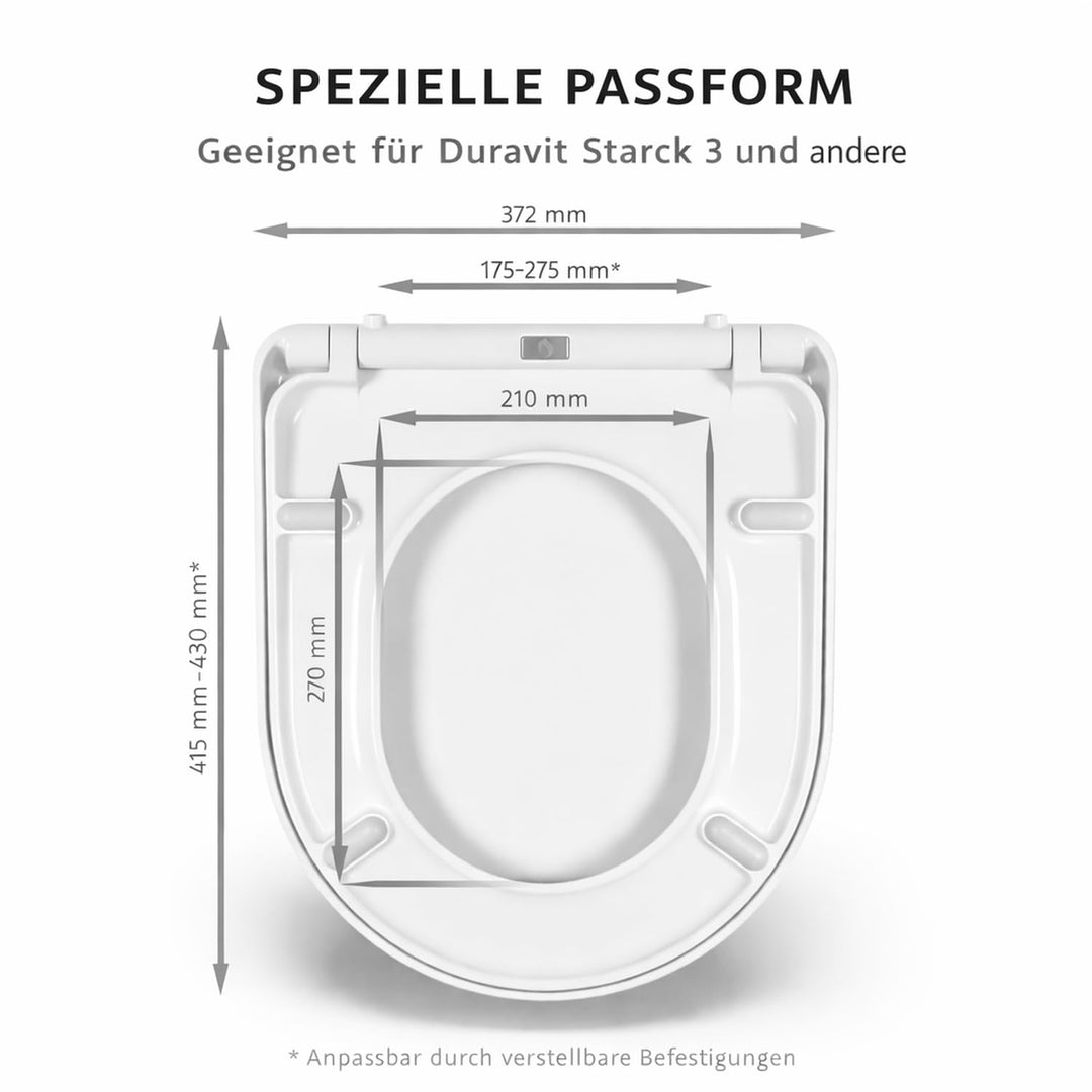 WC Sitz Duroplast mit Softclose für Duravit Starck 2 &amp; 3 - Bild 3