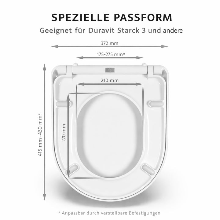 WC Sitz Duroplast mit Softclose für Duravit Starck 2 &amp; 3 - Bild 3