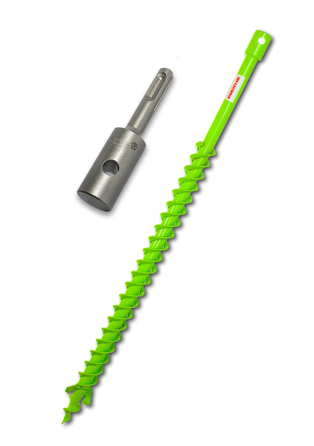 Erdbohrer Doppelwendel 40 mm mit SDS Plus Adapter für Zaunpfähle