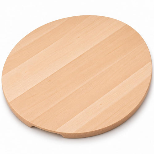 Pizzateller Holz rund 50 cm mit Griff aus Buchenholz massiv