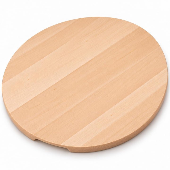 Pizzateller Holz rund 50 cm mit Griff aus Buchenholz massiv
