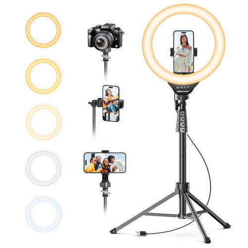 Ringlicht 12 Zoll mit 62-Zoll-Stativ, 5 Farbtemperaturen, 10W