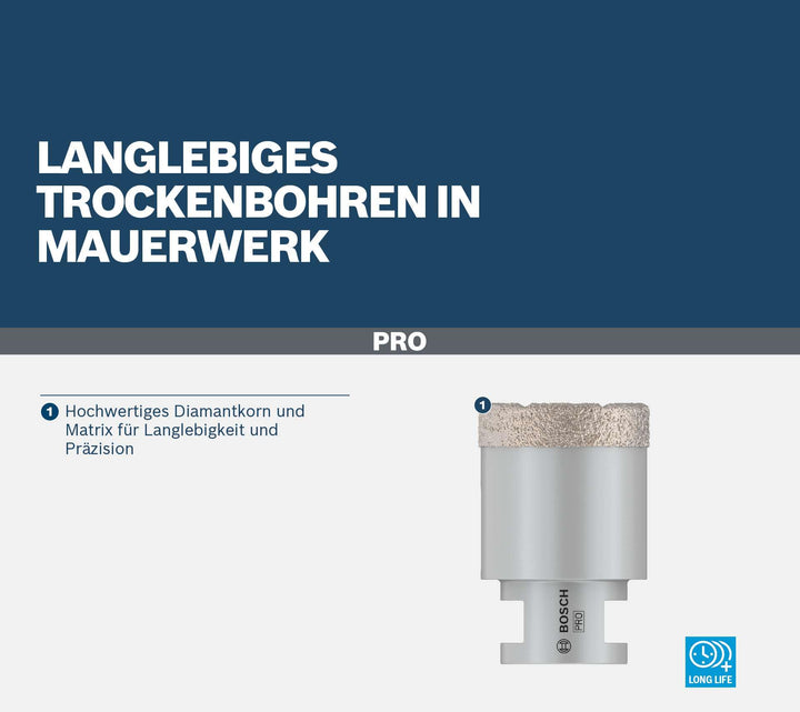 Diamanttrockenbohrer Hartkeramik Ø 60 mm M14 Winkelschleifer - Bild 5
