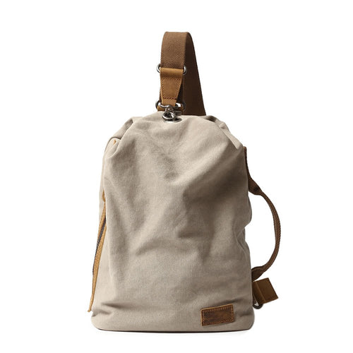 Sling Rucksack Canvas Vintage 8L Beige für Damen und Herren