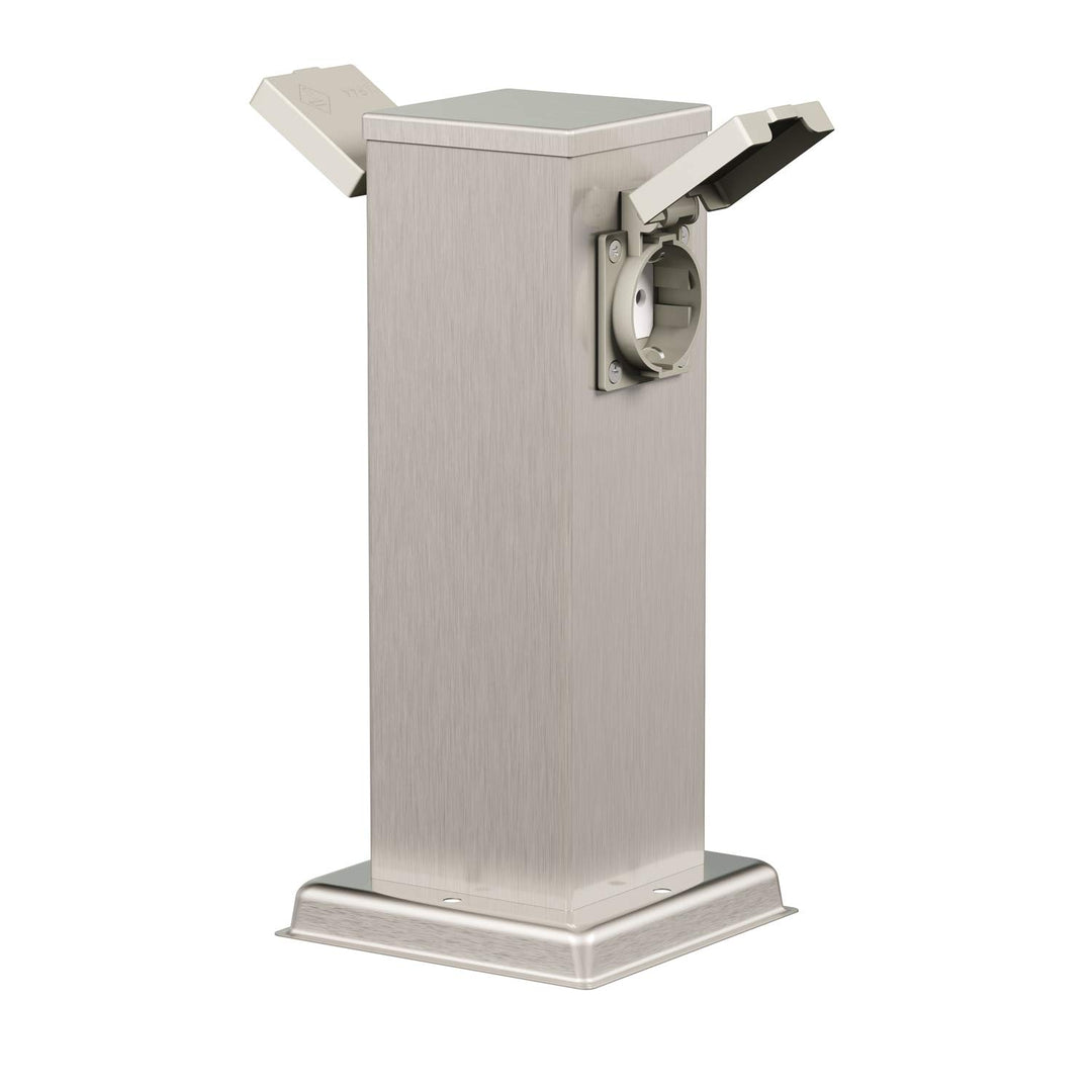 Gartensteckdosen-Säule Edelstahl 2-fach IP44 mit Erdspieß 27cm - Bild 2
