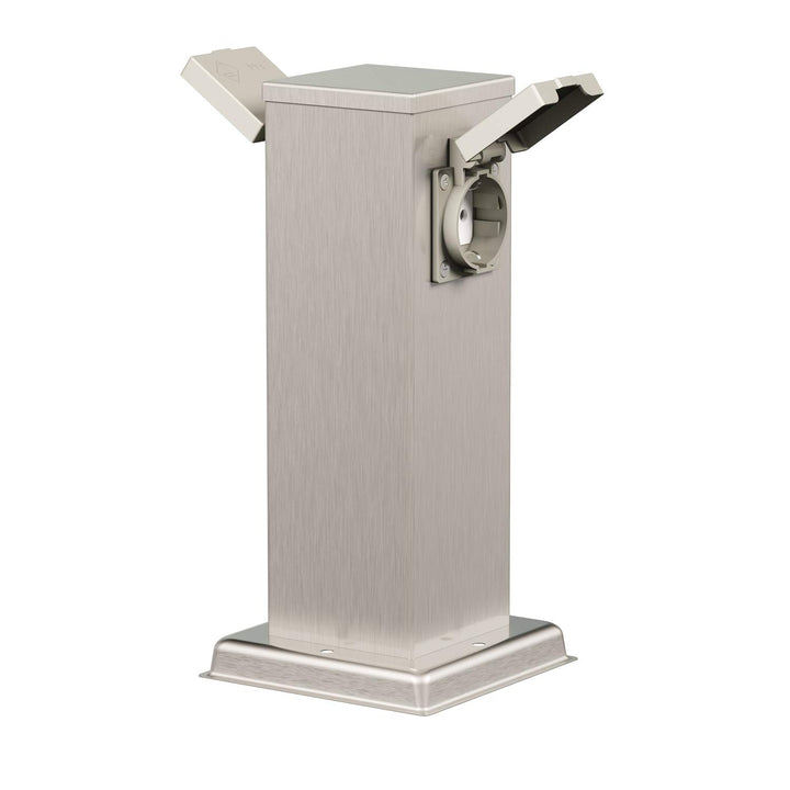 Gartensteckdosen-Säule Edelstahl 2-fach IP44 mit Erdspieß 27cm - Bild 2