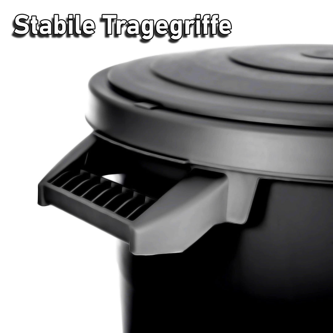 Universaltonne mit Deckel 80 Liter Schwarz Wetterfest 2er-Set - Bild 3