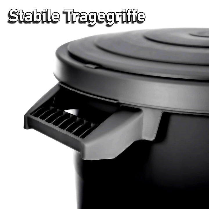 Universaltonne mit Deckel 80 Liter Schwarz Wetterfest 2er-Set - Bild 3