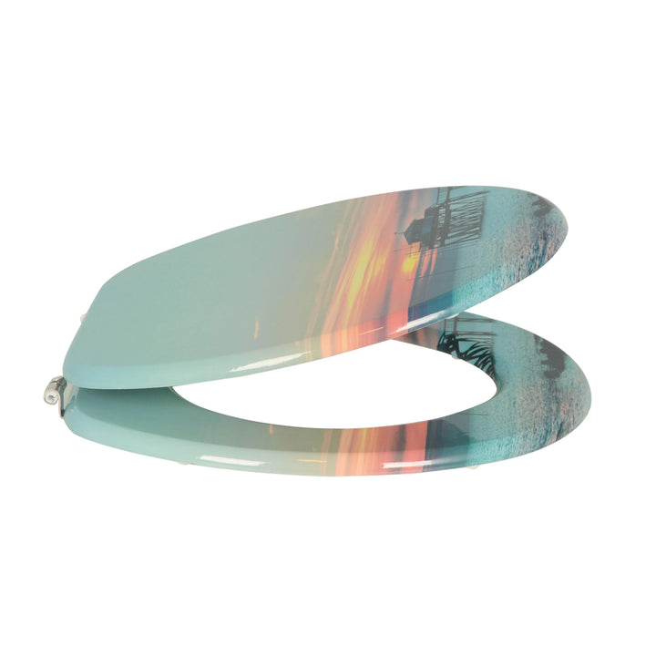 WC-Sitz MDF mit Edelstahl-Scharnieren Sunset-Design bunt - Bild 8