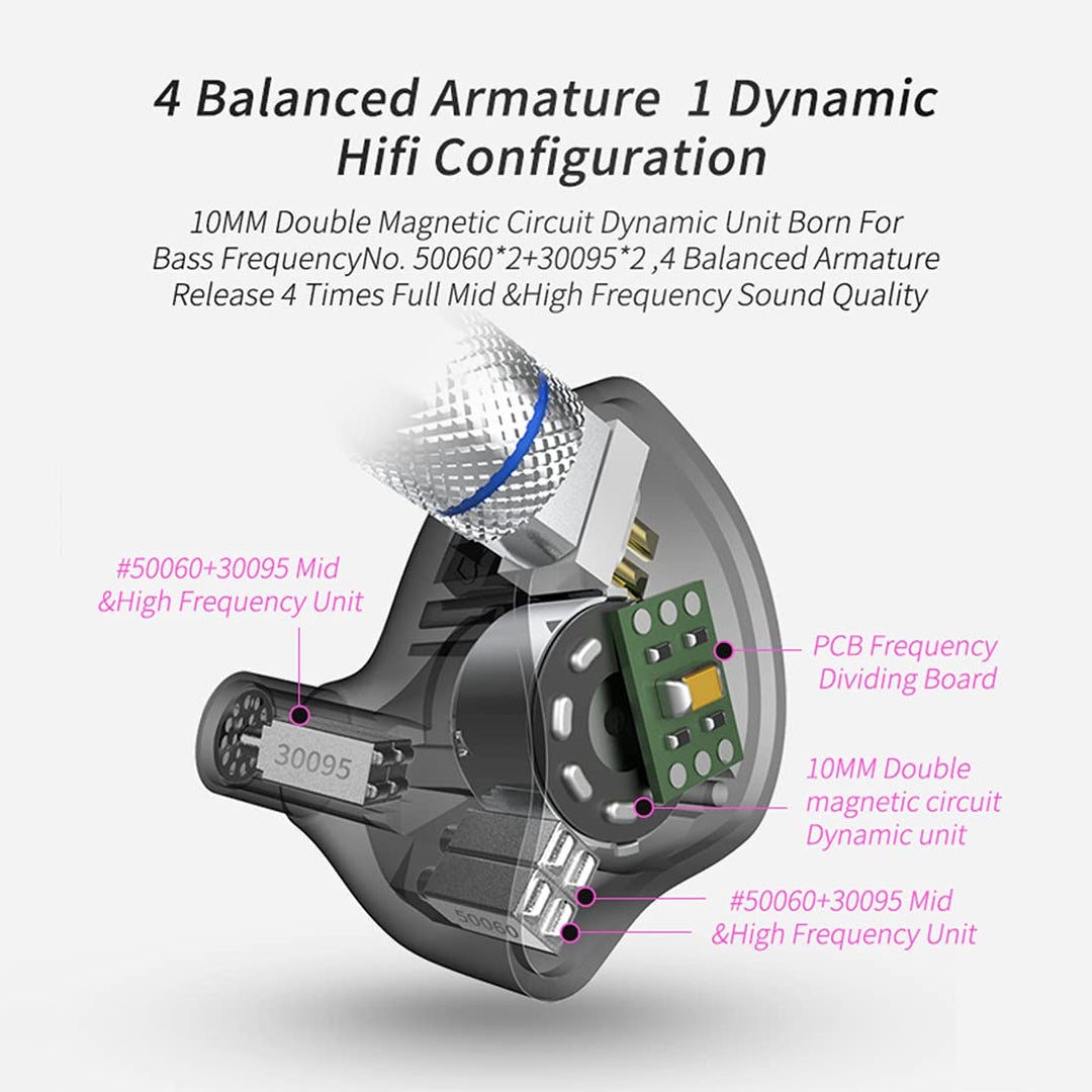 In-Ear-Kopfhörer Hybrid 10 Treiber HiFi-Stereo mit Geräuschunterdrückung - Bild 2