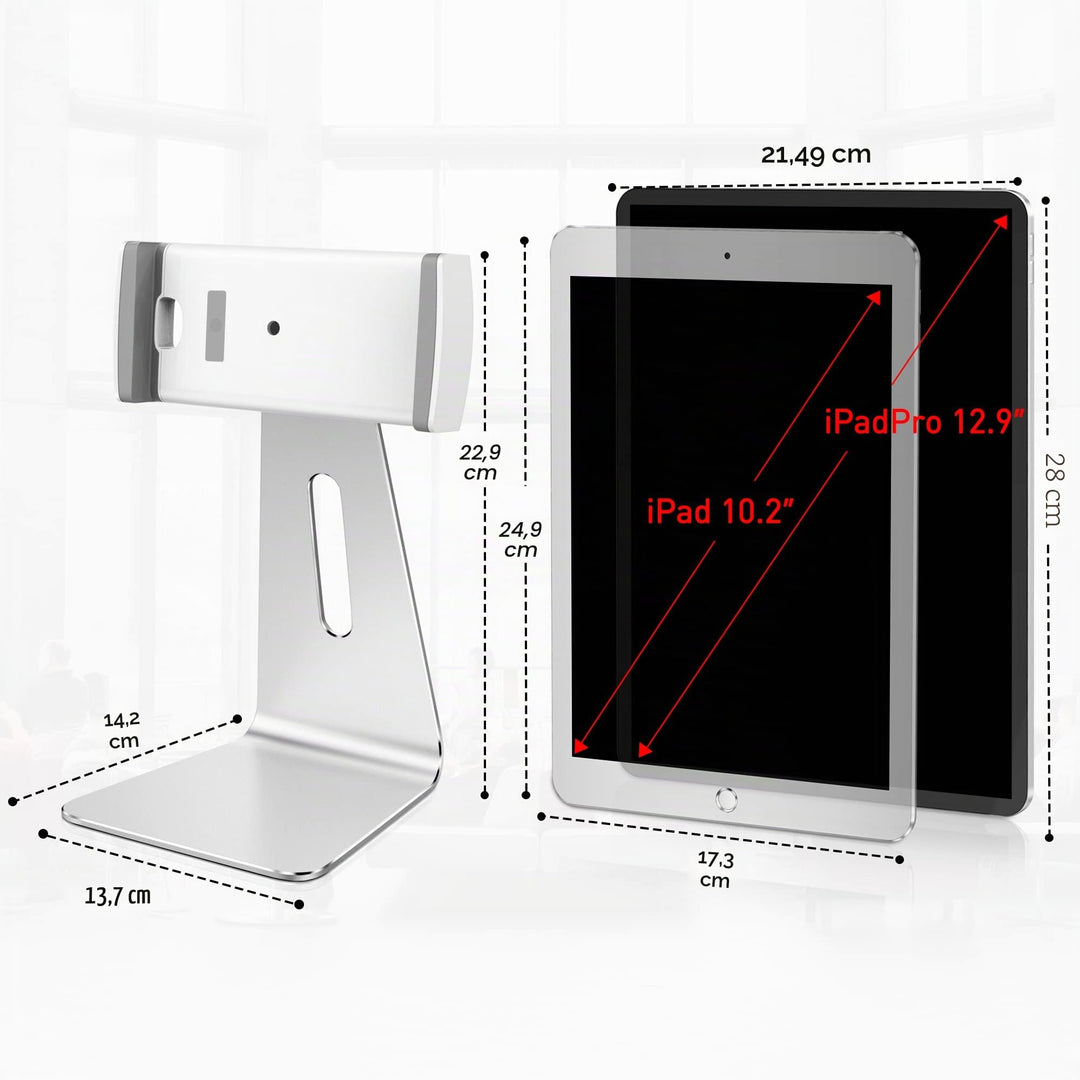 Tablet-Ständer Aluminium 360° drehbar 7–12,9 Zoll Hoch- und Querformat - Bild 4
