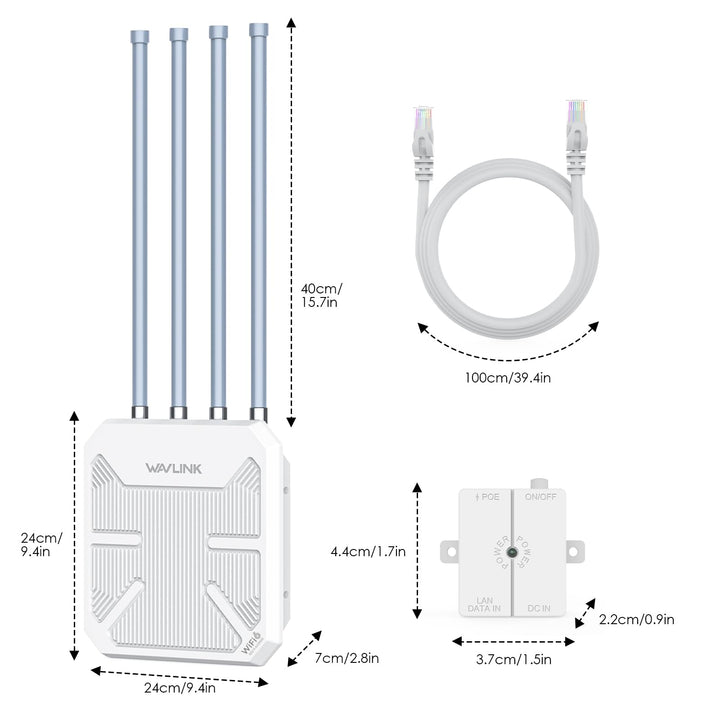 Outdoor WLAN Repeater WiFi 6 AX3000 IP67 PoE bis 1 km Reichweite - Bild 7