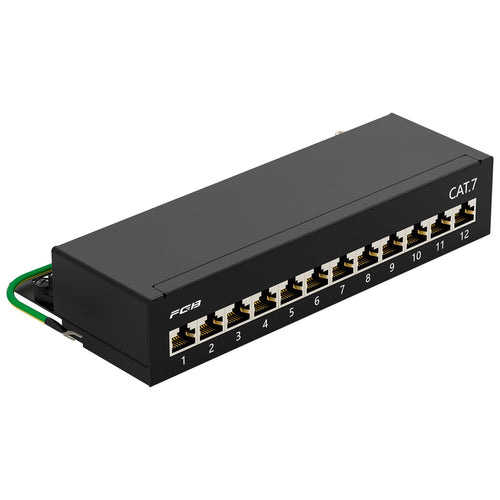 Patchpanel CAT7 12-Port 1HE geschirmt mit LSA+ Schneidklemmen