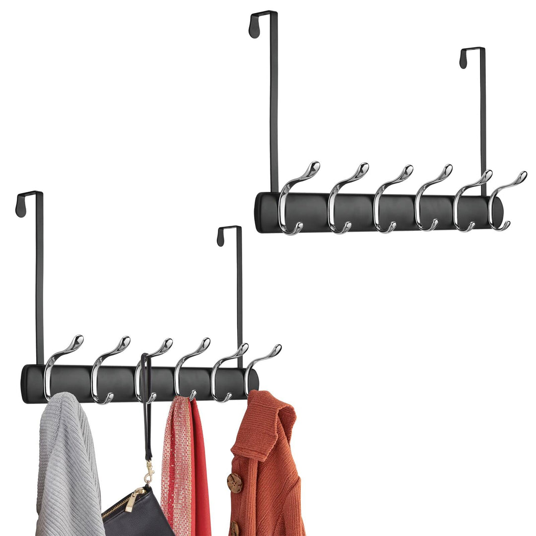Türgarderobe zum Einhängen Metall 12 Haken 2er-Set Flur Bad