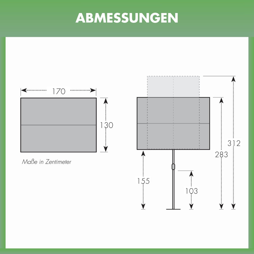 Balkonblende Stahl 170x130cm drehbar UV50+ Anthrazit Sichtschutz - Bild 6