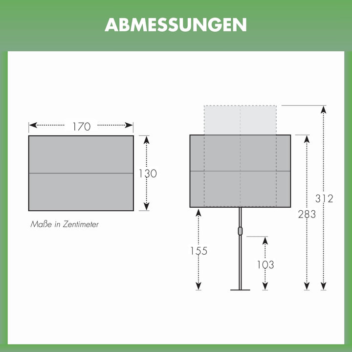Balkonblende Stahl 170x130cm drehbar UV50+ Anthrazit Sichtschutz - Bild 6
