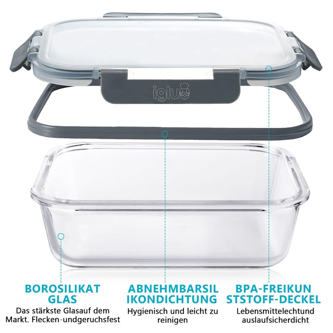Meal Prep Boxen Glas 12er-Set Borosilikat verschiedene Grössen - Bild 5