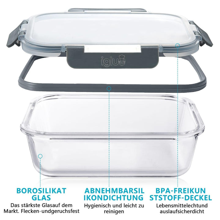 Meal Prep Boxen Glas 12er-Set Borosilikat verschiedene Grössen - Bild 5