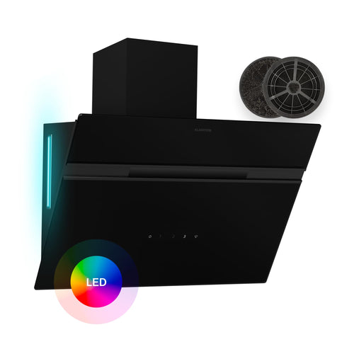Dunstabzugshaube 60 cm Wandhaube 600 m³/h LED 9 Farben schwarz