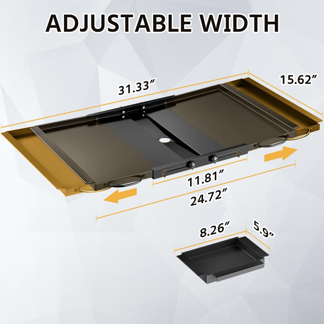 Fettauffangschale Gasgrill Universal Stahl einstellbar 61-80 cm - Bild 3