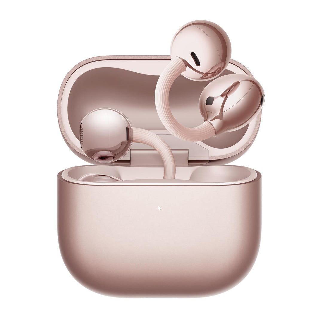 Open-Ear Bluetooth Kopfhörer 5,1 g Clip-On IP57 38 Std. Akku Rosé Gold
