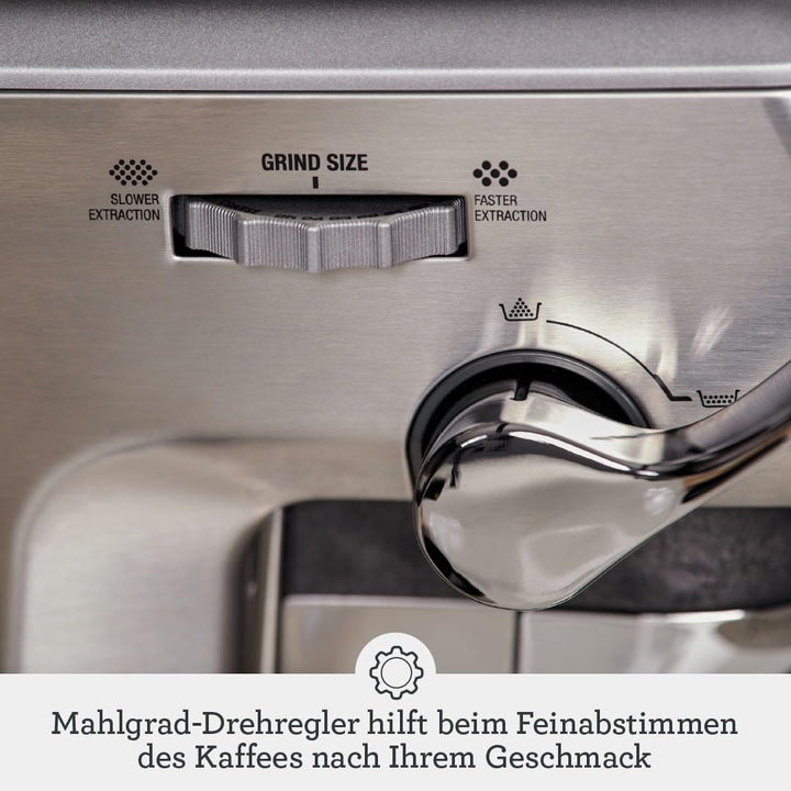 Siebträgermaschine mit Mahlwerk 25 Stufen Impress-Puck-System - Bild 4
