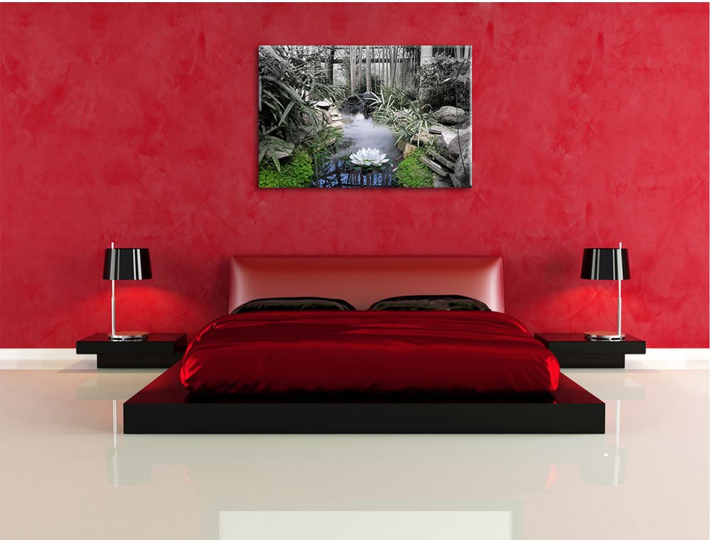 Leinwandbild Zen Garten Japan 100x70 cm auf Keilrahmen - Bild 5