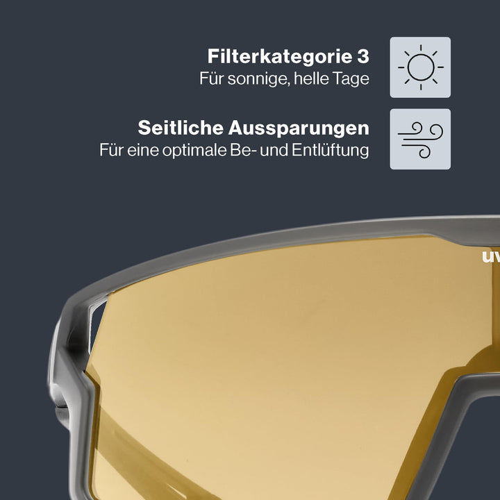 Sportbrille Unisex UV400 Filterkategorie 3 mit Spiegelscheibe - Bild 3