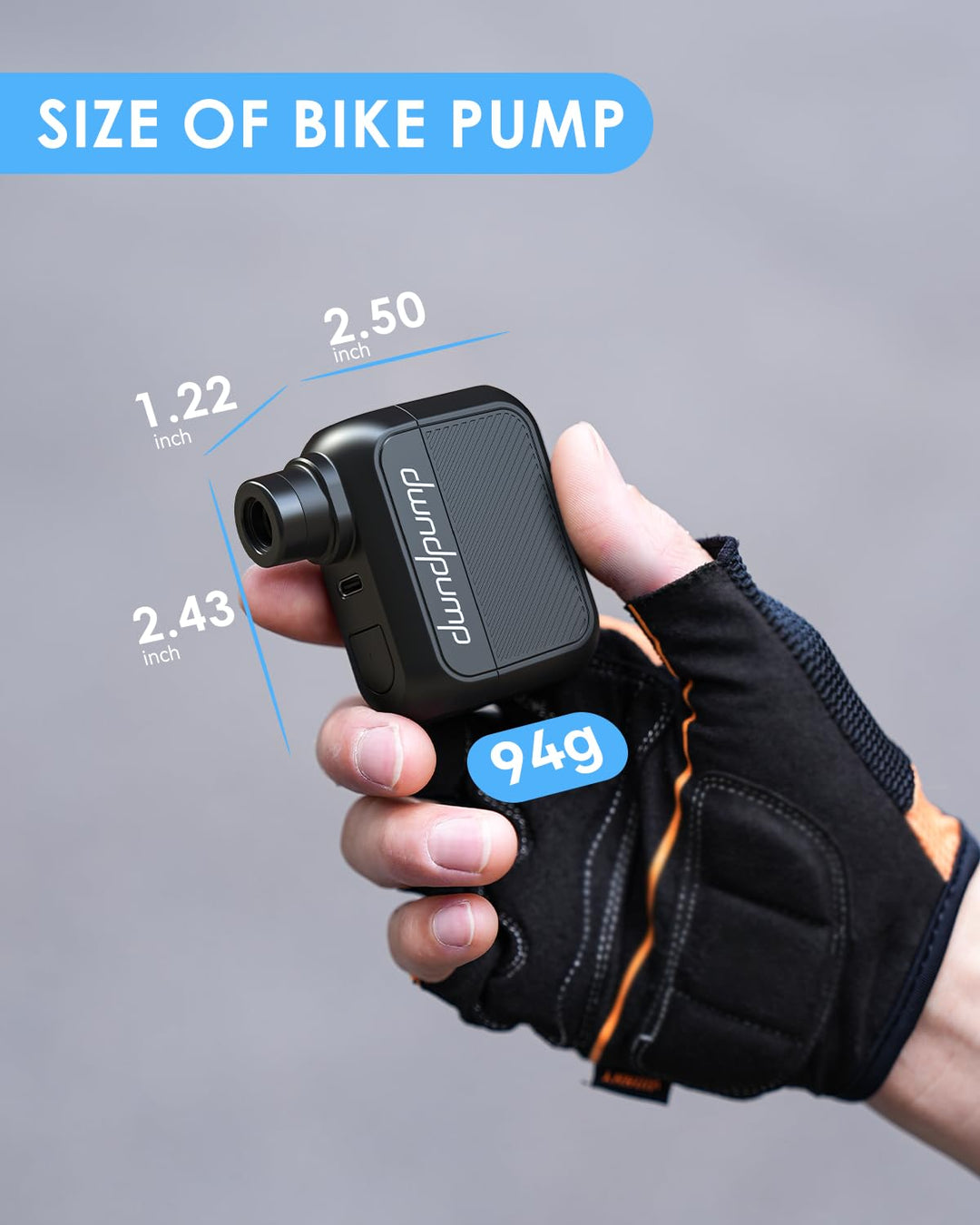 Elektrische Fahrradpumpe Mini 100 PSI Akku USB-C für Rennrad - Bild 4