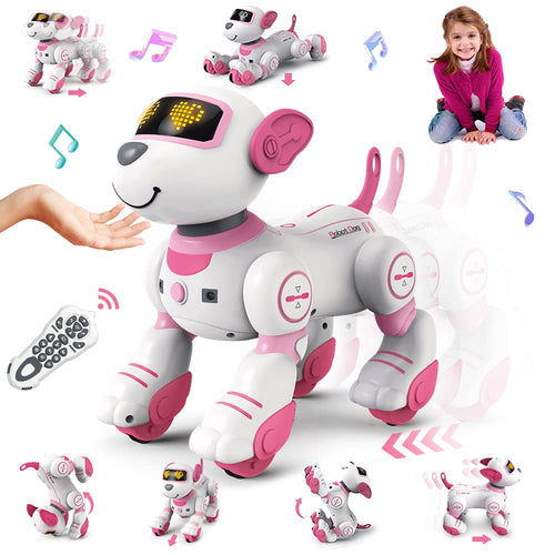 Roboterhund Ferngesteuert Rosa 17 Funktionen für Kinder 3-12 J.
