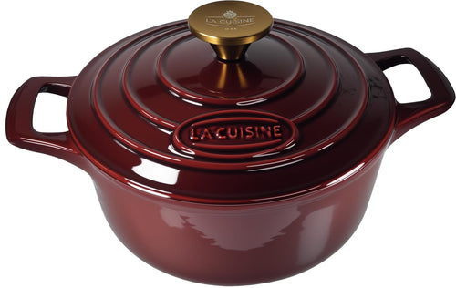 Gusseisen-Cocotte 20 cm 2 L mit Emaille-Beschichtung Cranberry